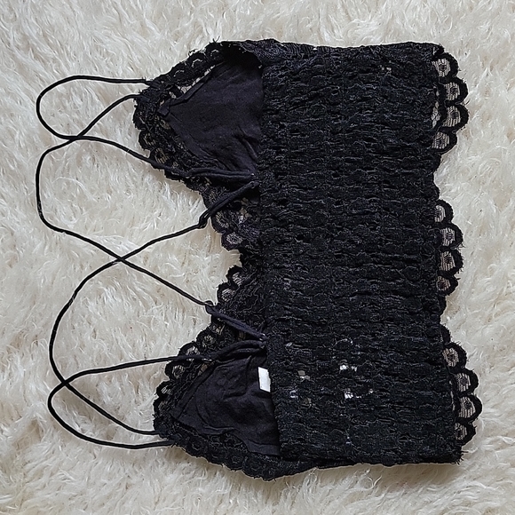 NEW! Free People Intimately Fp Celine Longline Lace Bralette Black - Picture 9 of 9